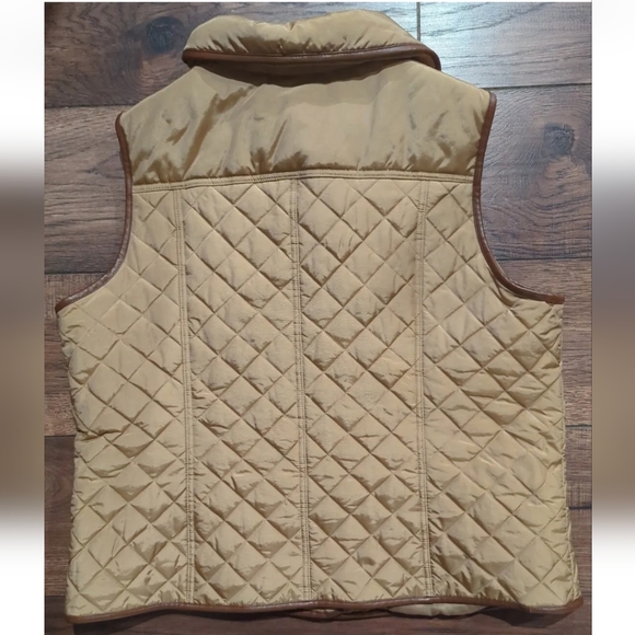 Jones New York Signature Fall Camel Quilted Puffer Vest Size XL Button & Zip. - Picture 9 of 13